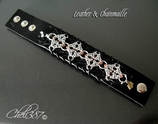 LEATHER CHAINMAILLE WRISTBAND